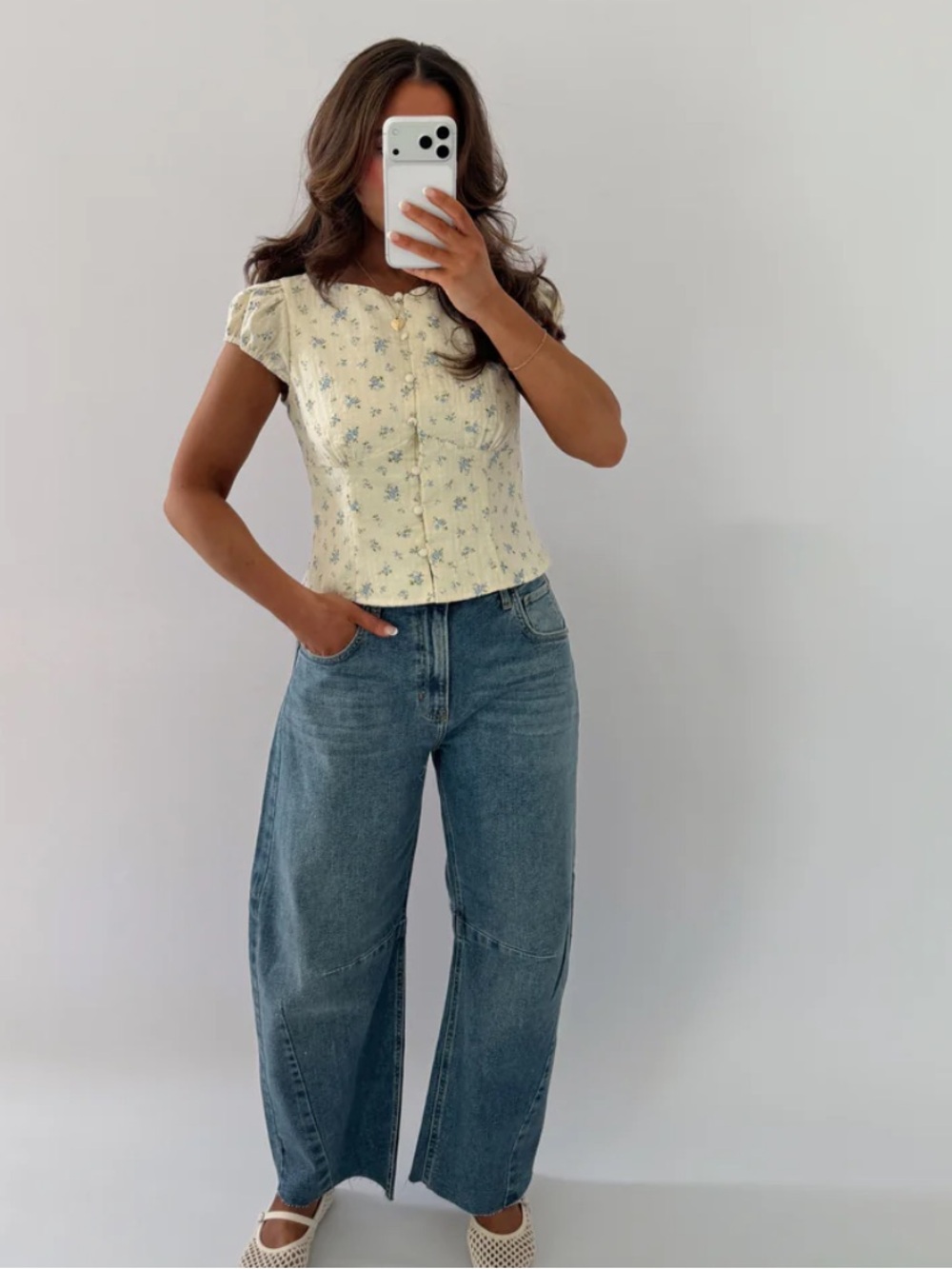 Risen barrel Blue Jeans - Picture 3 of 4